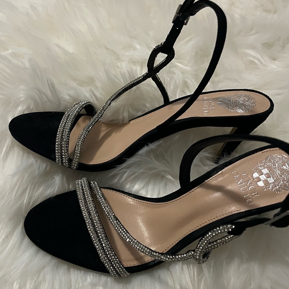 Vince Camuto Luanna Rhinestone Strappy Stiletto Sandals Heels - Sz 8.5 - NWT NIB - Picture 7 of 9